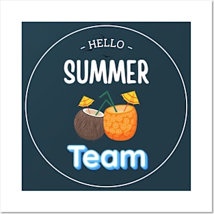 Hello summer team stickers Posters and Art